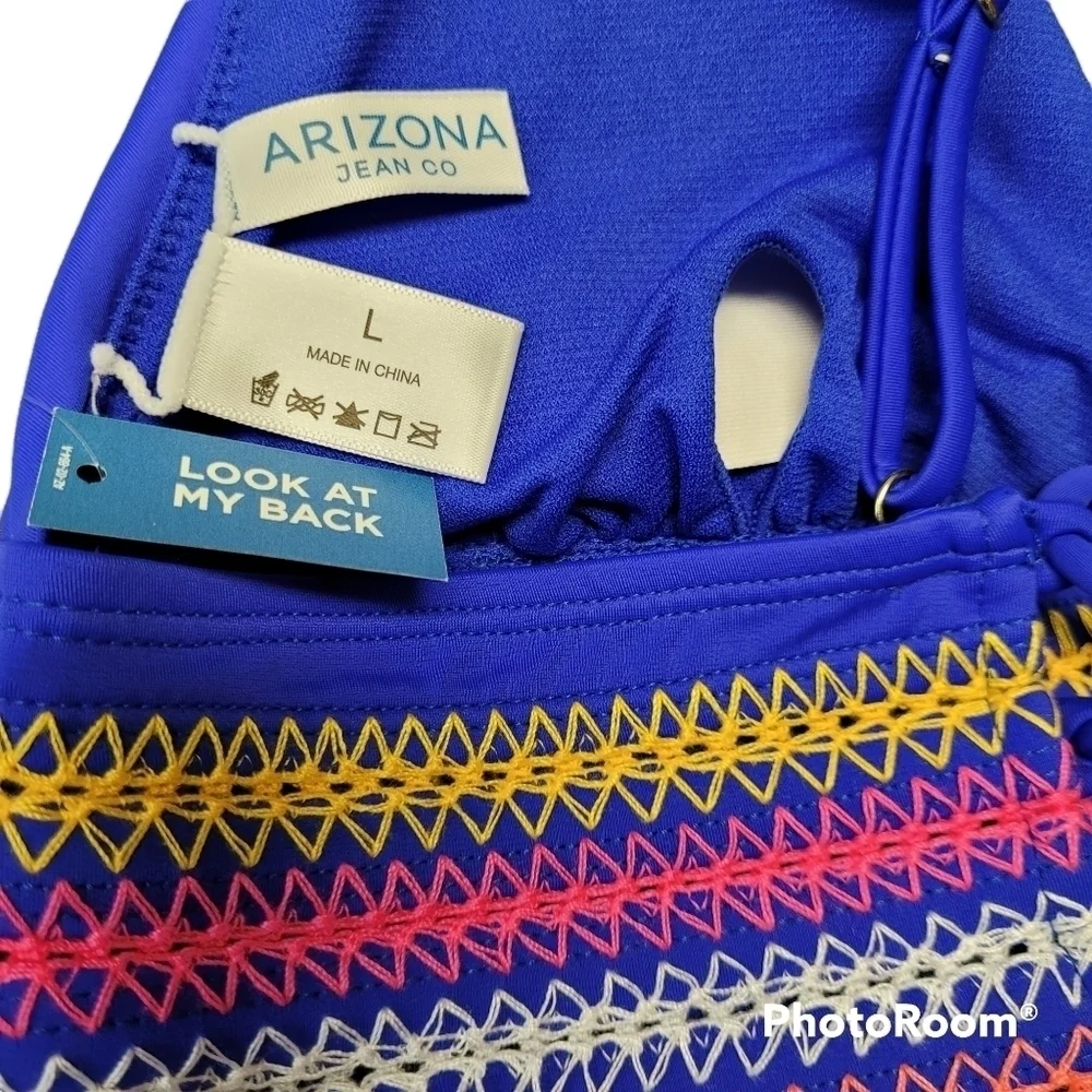 Arizona Blue Tribal Criss Cross Back‎ Bikini Top